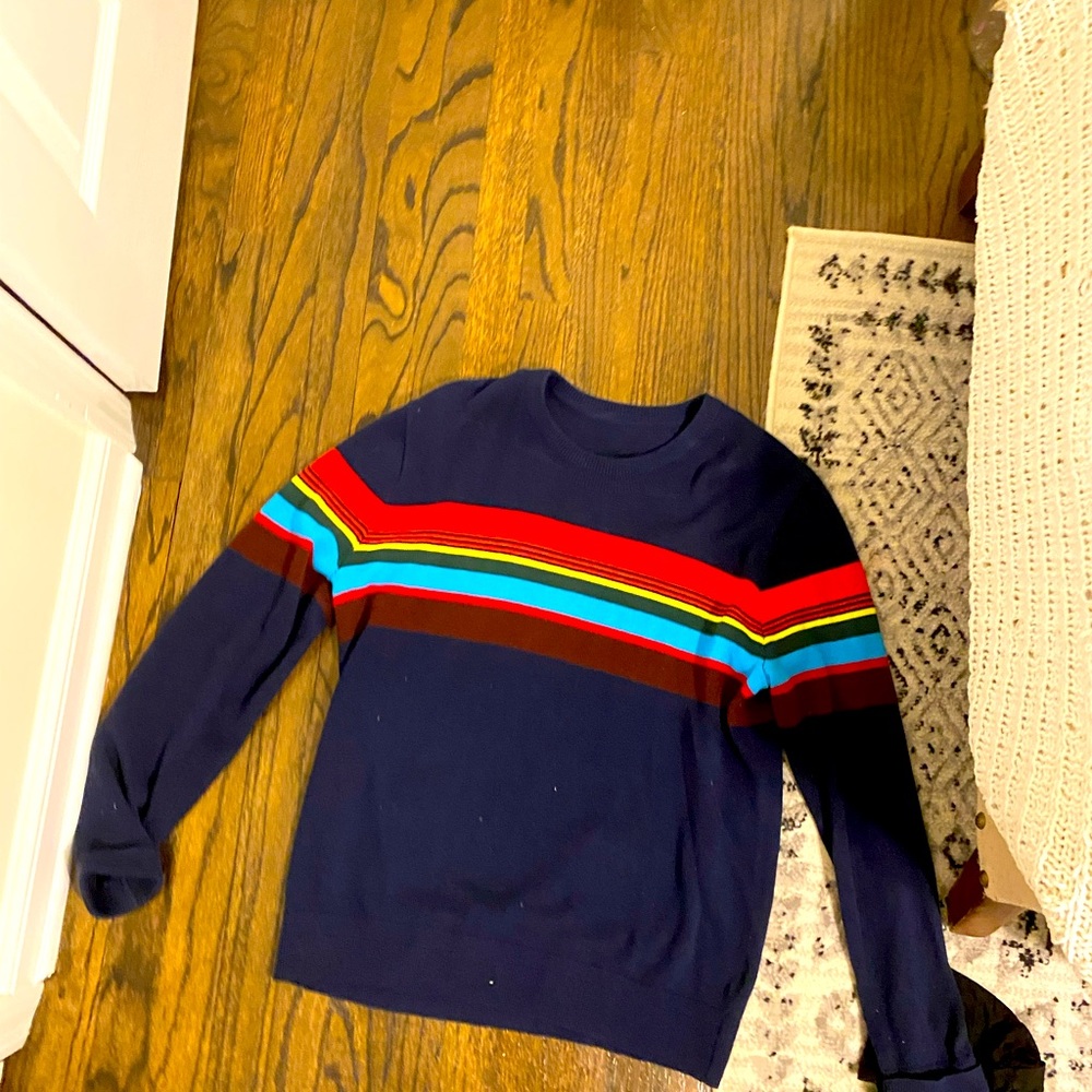 Dark navy stripped dad sweater